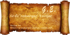 Grünsberger Eszter névjegykártya